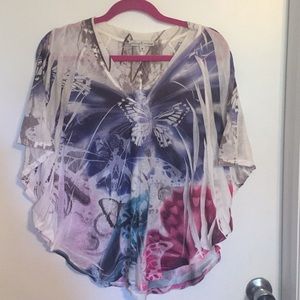 Moa Moa Butterfly Sleeve Top